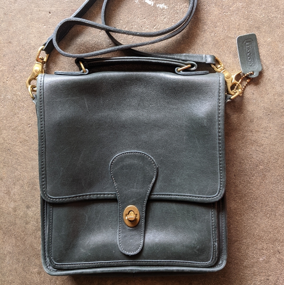 Vintage Coach Station Bag №5130 in Bottle Green